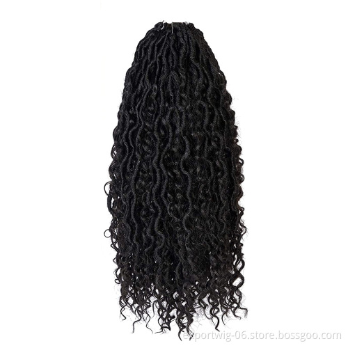 New Hairstyle River Locs Hair curly faux locs synthetic crochet braid hair extensions cheap river locs braid Hair bulk